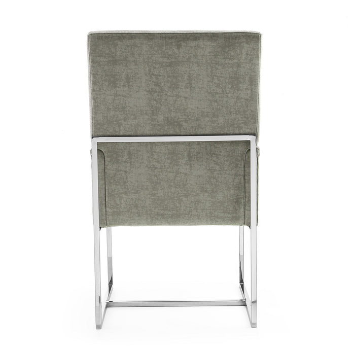 Manhattan Comfort Element Velvet Dining Chair - Grey