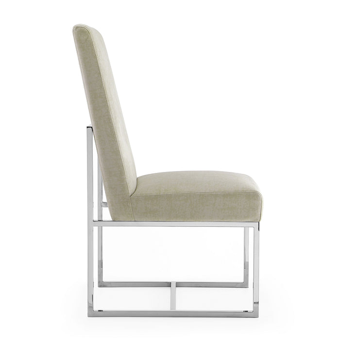 Manhattan Comfort Element Velvet Armless Dining Chair - Grey