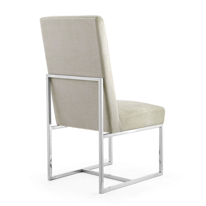 Manhattan Comfort Element Velvet Armless Dining Chair - Grey