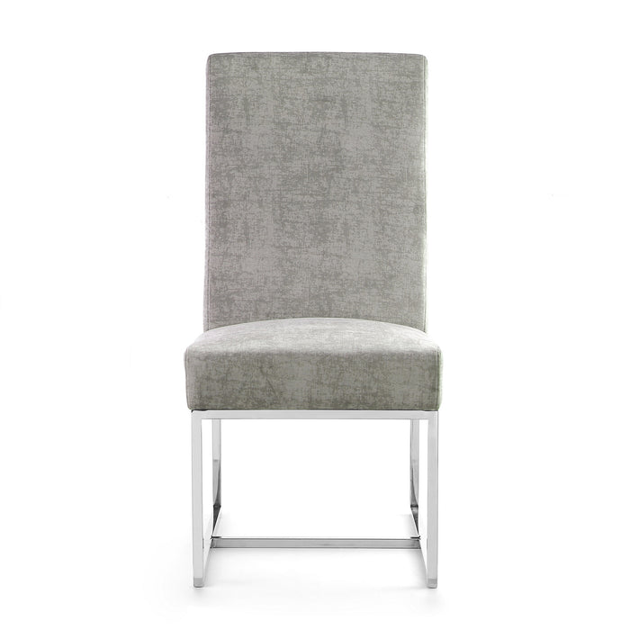 Manhattan Comfort Element Velvet Dining Chair - Steel
