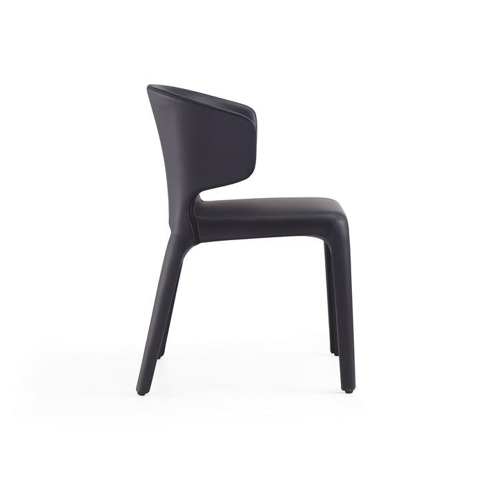 Manhattan Comfort Set of 2 Conrad Faux Leather Dining Chairs - Black