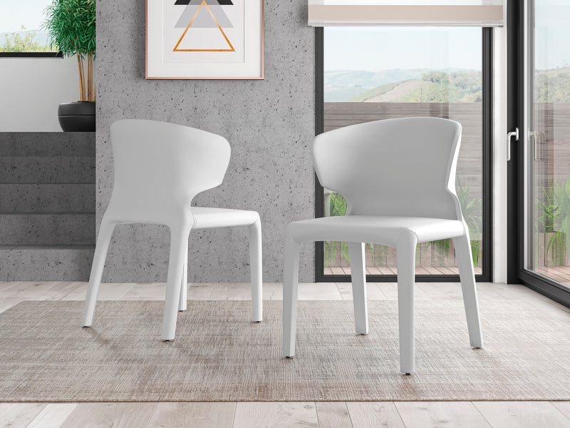 Manhattan Comfort Set of 2 Conrad Faux Leather Dining Chairs - Cream