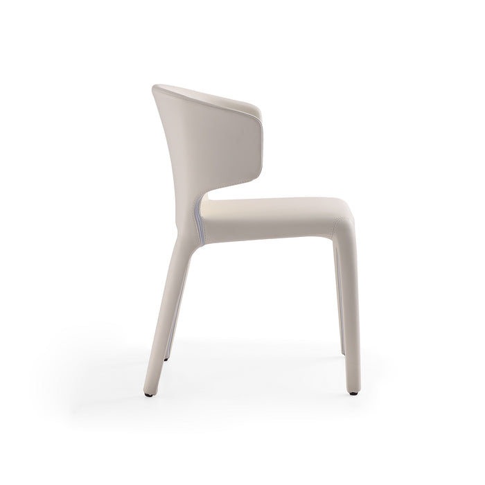 Manhattan Comfort Set of 2 Conrad Faux Leather Dining Chairs - Cream