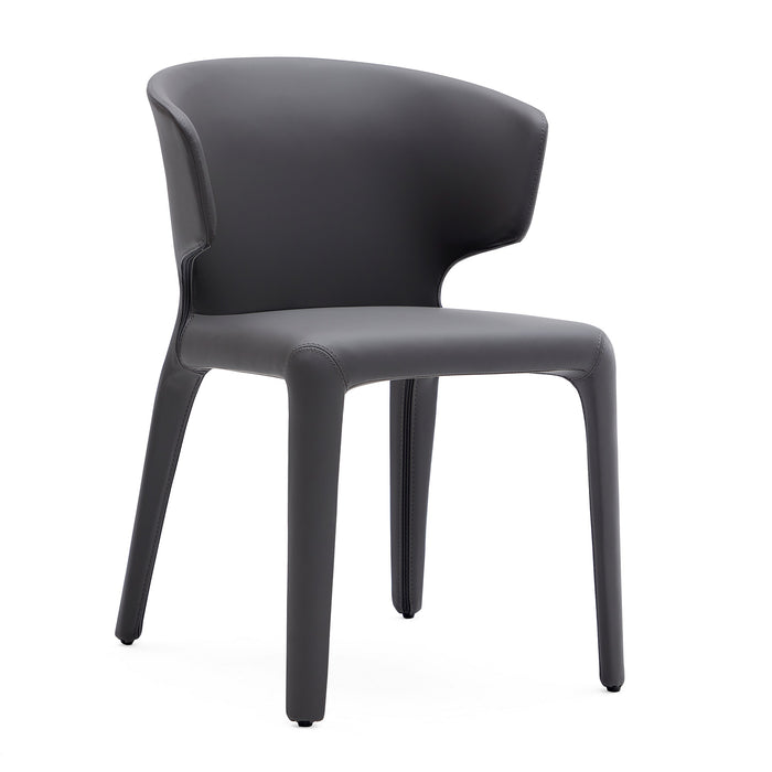 Manhattan Comfort Set of 2 Conrad Faux Leather Dining Chairs - Grey