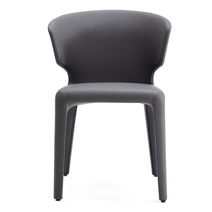 Manhattan Comfort Set of 2 Conrad Faux Leather Dining Chairs - Grey