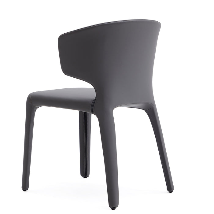 Manhattan Comfort Set of 2 Conrad Faux Leather Dining Chairs - Grey