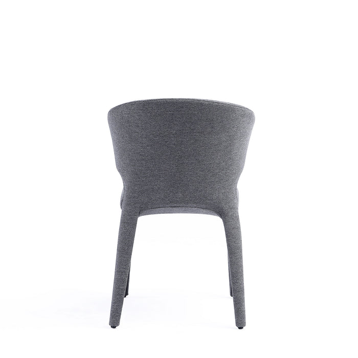 Manhattan Comfort Set of 2 Conrad Modern Woven Tweed Dining Chair - Grey