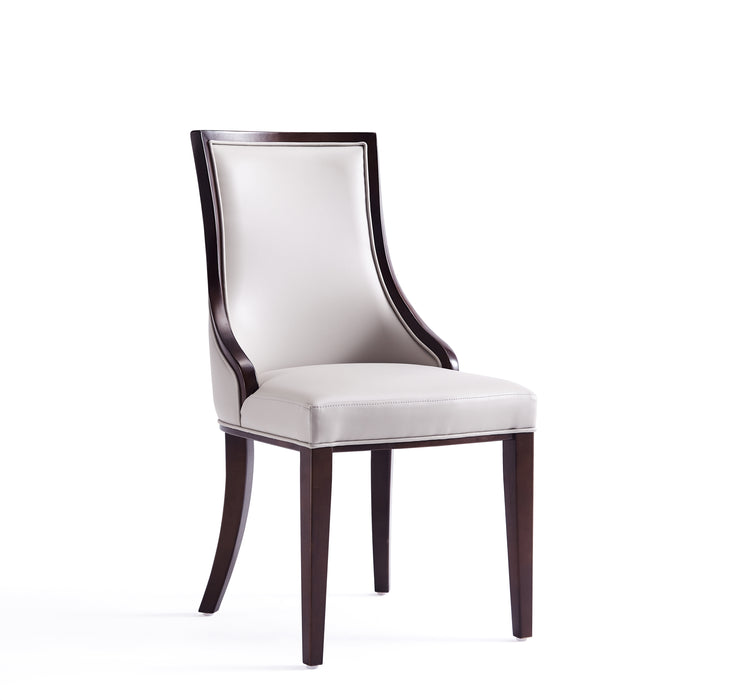 Manhattan Comfort Set of 2 Grand Faux Leather Dining Chairs - Light Grey