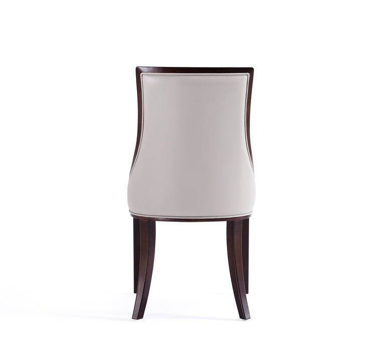Manhattan Comfort Set of 2 Grand Faux Leather Dining Chairs - Light Grey