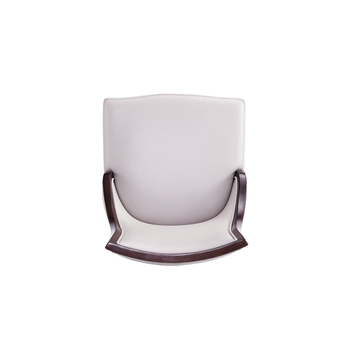 Manhattan Comfort Set of 2 Grand Faux Leather Dining Chairs - Light Grey