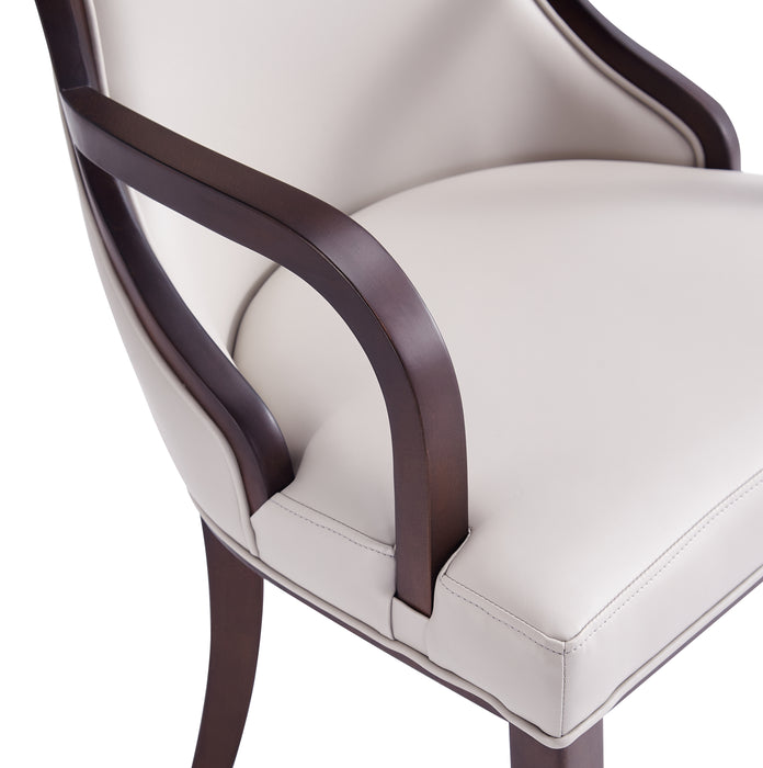 Manhattan Comfort Grand Faux Leather Dining Chair - Light Grey