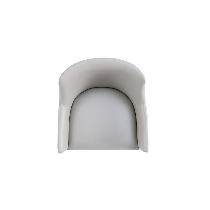 Manhattan Comfort Gansevoort Modern Faux Leather Dining Chair - Light Grey