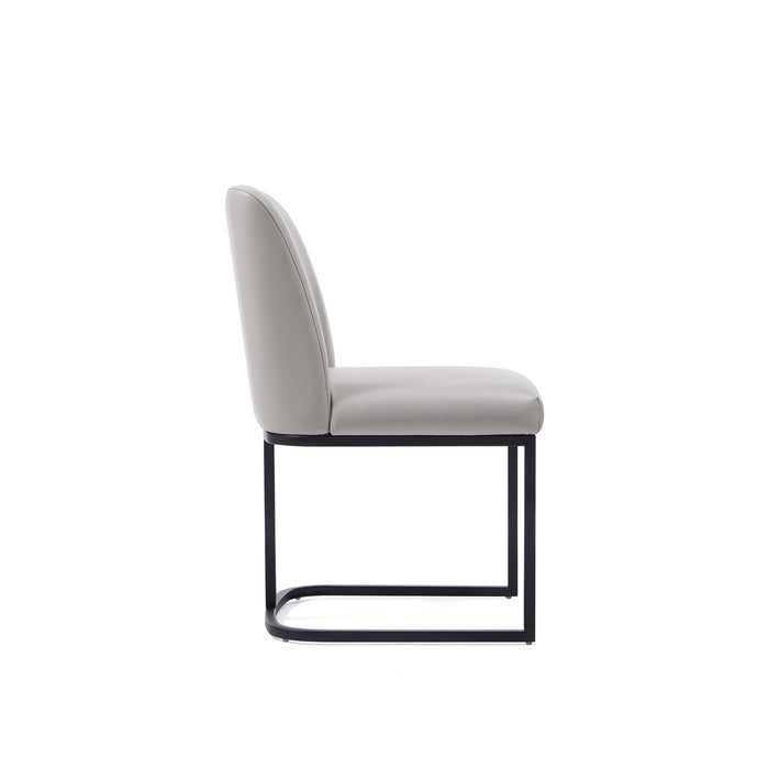 Manhattan Comfort Serena Faux Leather Dining Chair - Light Grey