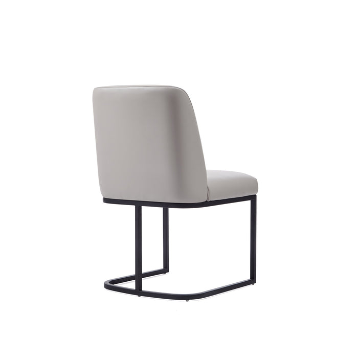 Manhattan Comfort Serena Faux Leather Dining Chair - Light Grey
