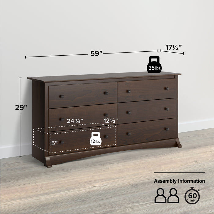 Sonoma 6-Drawer Dresser - Espresso