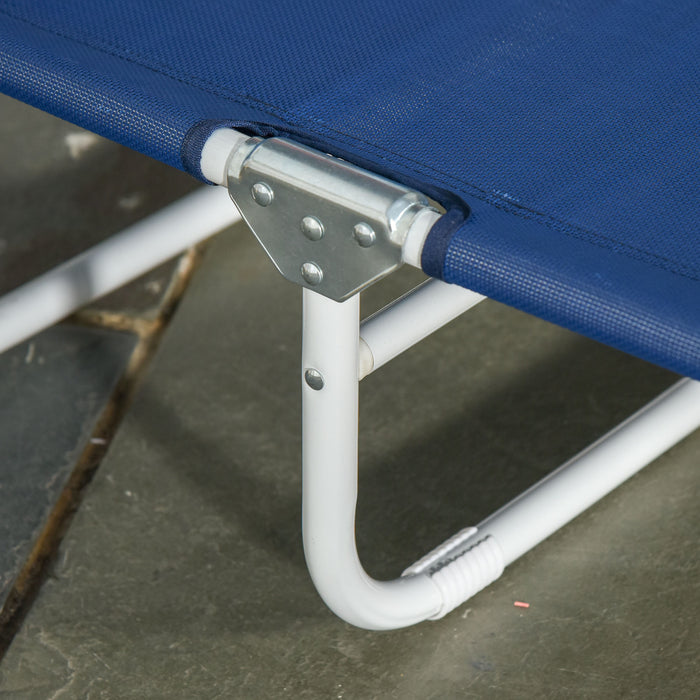 Outsunny Outdoor Lounge Chair With 4-level Adjustable Backrest, Blue