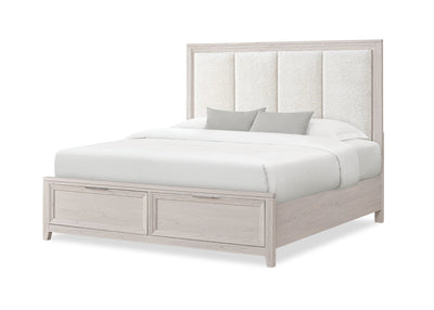Elana Storage Bed with Upholstered Headboard, Beige – Queen Size | Lit de rangement Elana avec tête de lit rembourrée, beige - format grand lit