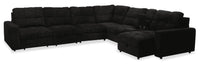 Scott Living Elevate Modular 7-Piece Right-Facing Chenille Fabric Power Sliding Sectional with Storage - Ebony 