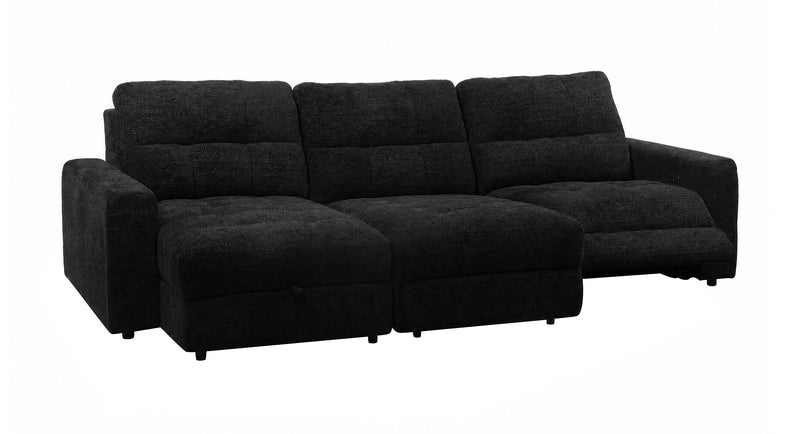 Scott Living Elevate Modular 3-Piece Left-Facing Chenille Fabric Power Reclining and Sliding Sectional - Ebony