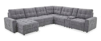 Scott Living Elevate Modular 7-Piece Left-Facing Chenille Fabric Power Reclining and Sliding Sectional - Grey 
