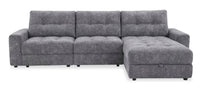 Scott Living Elevate Modular 3-Piece Right-Facing Chenille Fabric Power Reclining Sectional – Grey