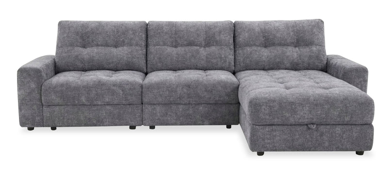Scott Living Elevate Modular 3-Piece Right-Facing Chenille Fabric Power Reclining Sectional - Grey