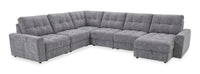 Scott Living Elevate Modular 6-Piece Right-Facing Chenille Fabric Power Reclining and Sliding Sectional - Grey 