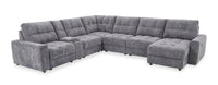 Scott Living Elevate Modular 7-Piece Right-Facing Chenille Fabric Power Reclining and Sliding Sectional - Grey 