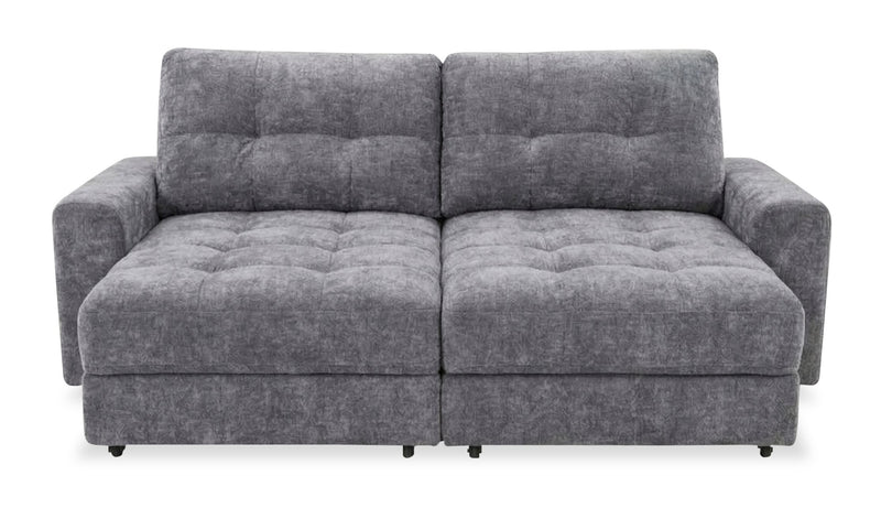 Scott Living Elevate Modular 82\" Chenille Fabric Loveseat with Power Sliding - Grey