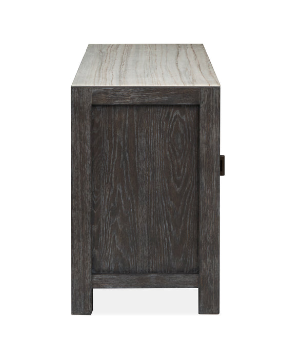 Ernest 70\" Accent Cabinet with Marble Top - Ravenwood Black