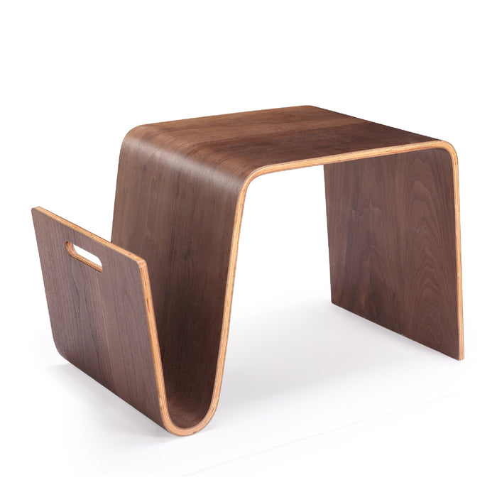 Manhattan Comfort Brookside 25.6\" Rectangle Plywood & Ash Veneer End Table - Walnut