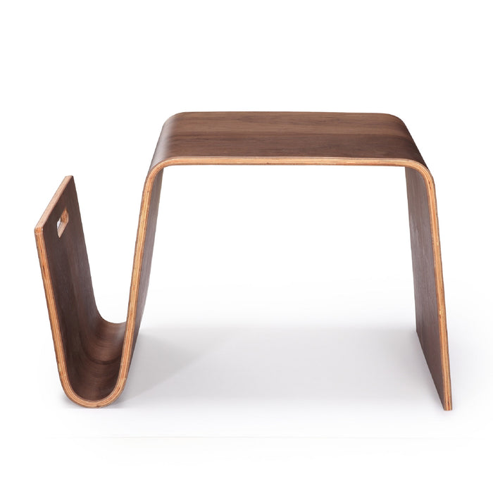 Manhattan Comfort Brookside 25.6\" Rectangle Plywood & Ash Veneer End Table - Walnut