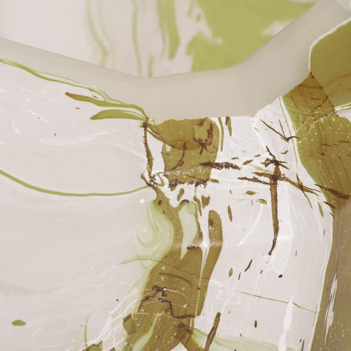 Dominique Glass 5\" Copper Fire Finished Vase - Ivory