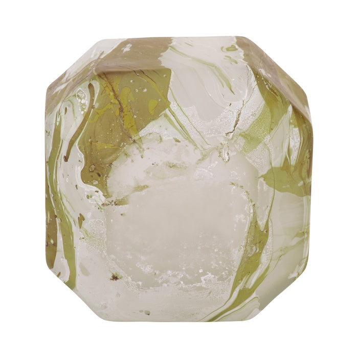 Dominique Glass 5\" Copper Fire Finished Vase - Ivory