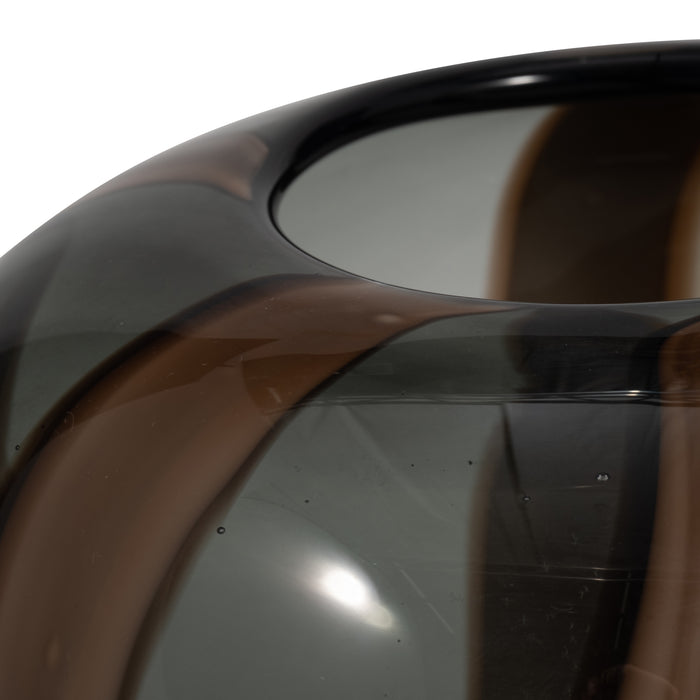 7\" Bayle Small Striped Glass Vase - Brown