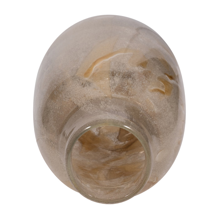 13\" Foley Small Glass Vase - Ivory