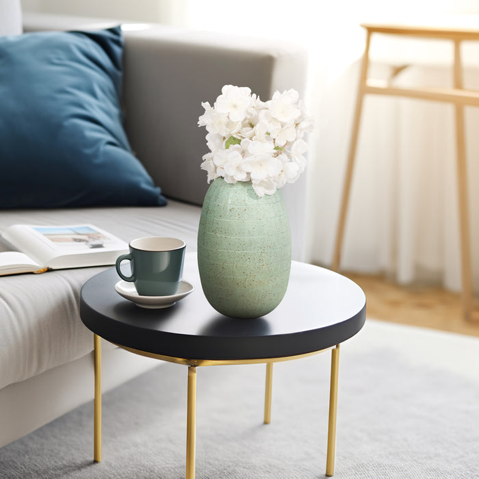 Serenity Glass 9\" Antique Band-Cut Vase - Blue