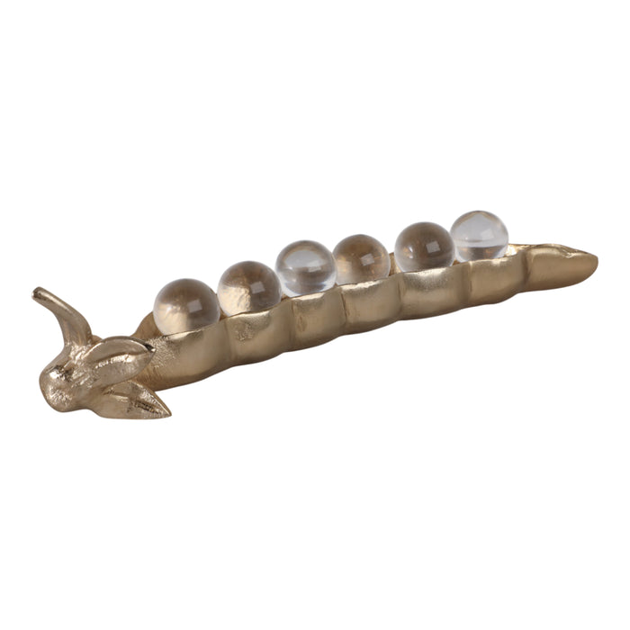 12\" Carrol Pea Pod Statuary - Gold