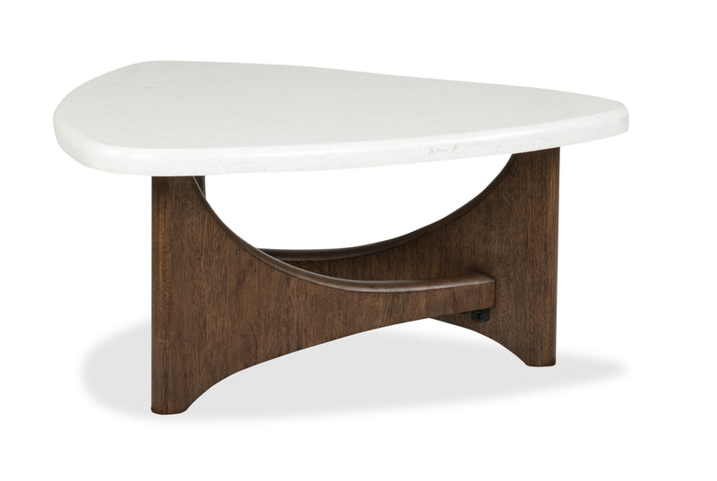 Frampton 38\" Coffee Table with Marble Veneer Top - Coffee 
