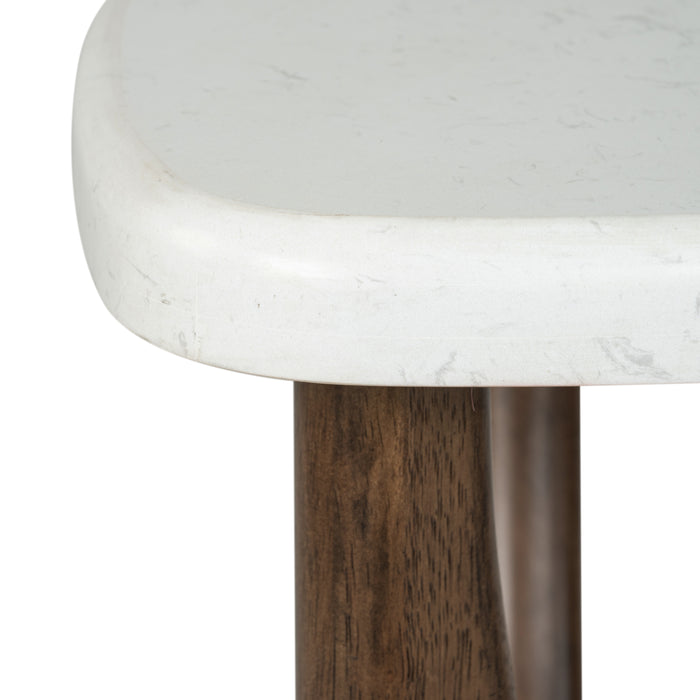 Frampton 22.63\" End Table with Marble Veneer Top - Coffee 
