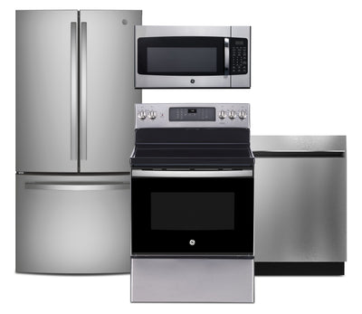 GE 4-Piece Kitchen Appliance Package – Stainless Steel  | Ensemble de 4 électroménagers GE pour la cuisine - acier inoxydable