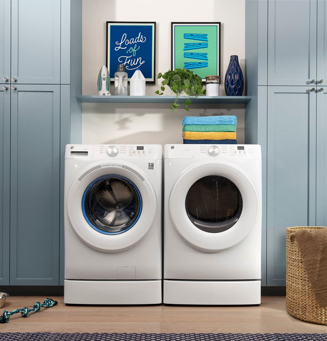 GE 5.3 Cu. Ft. Front Load Washer and 7.8 Cu. Ft. Electric Dryer – White 
