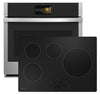 GE Profile 30\" Induction Cooktop and 5 Cu. Ft. Electric Wall Oven – Black and Stainless Steel 