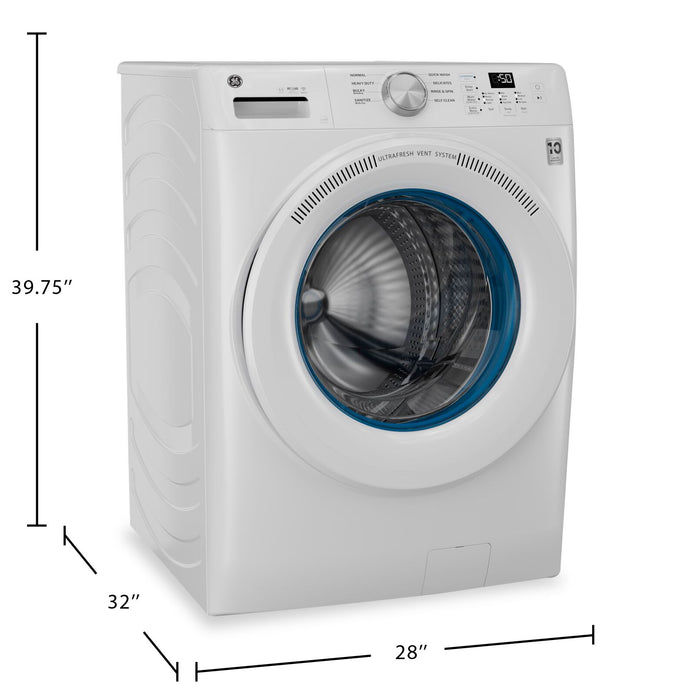 GE 5.3 Cu. Ft. Front Load Washer with UltraFresh Vent System - White - GFW350SSYWW