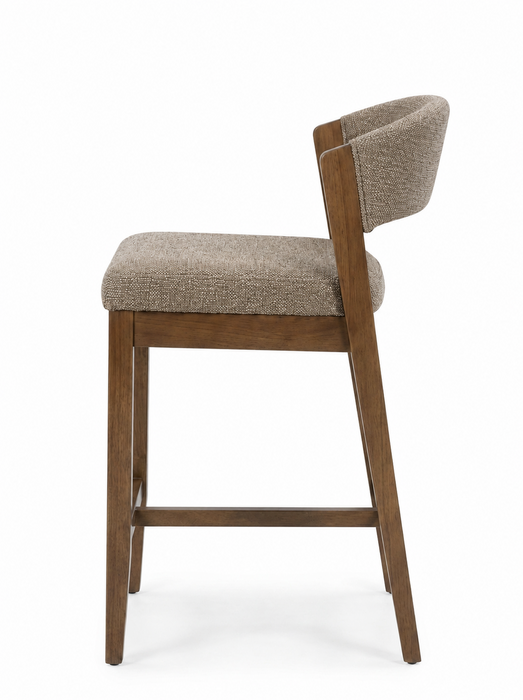 Gia Counter-Height Stool with Polyester Leather Fabric, 24\"H – Brown
