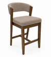 Gia Counter-Height Stool with Polyester Leather Fabric, 24\"H – Brown