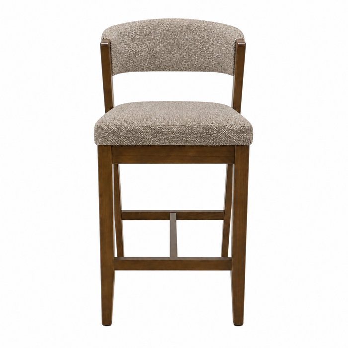 Gia Counter-Height Stool with Polyester Leather Fabric, 24\"H – Brown
