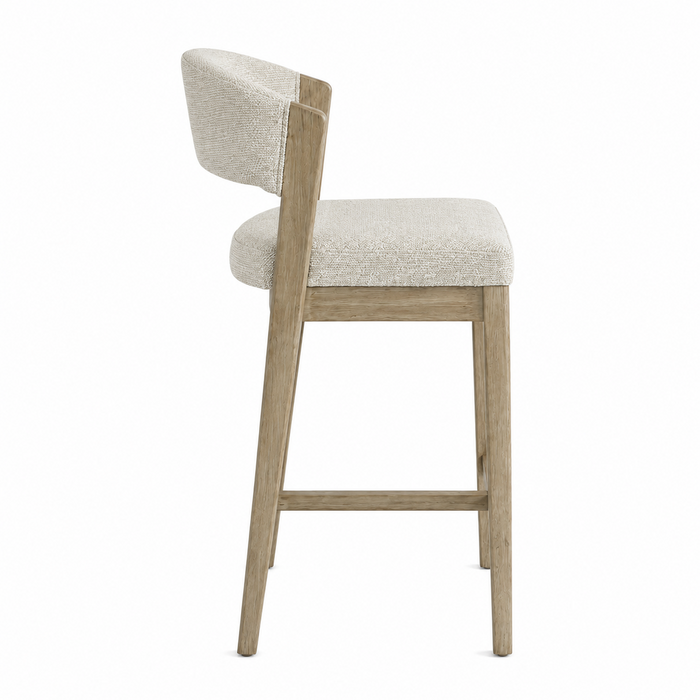 Gia Counter-Height Stool with Polyester Leather Fabric, 24\"H – Grey