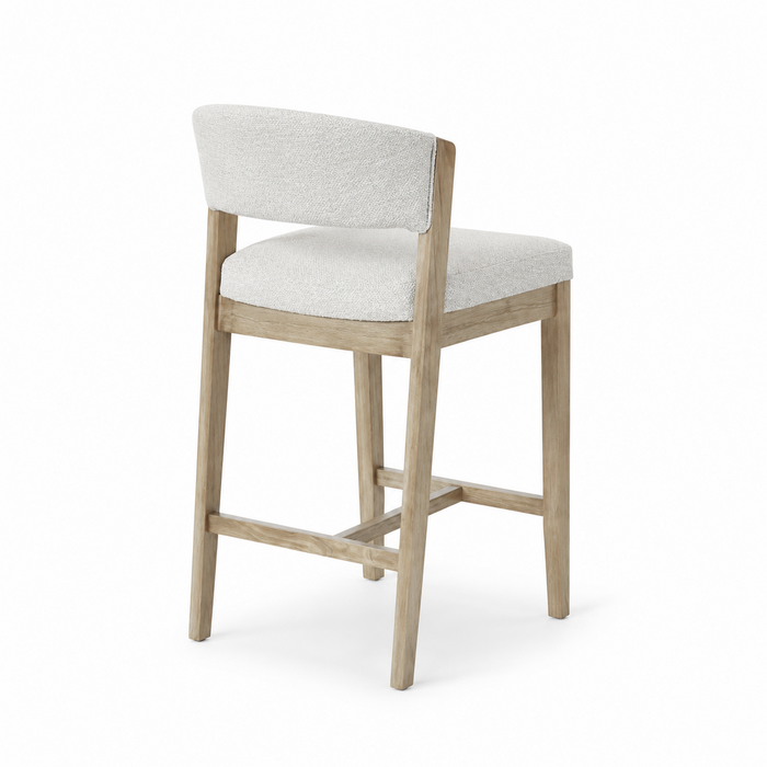 Gia Counter-Height Stool with Polyester Leather Fabric, 24\"H – Grey