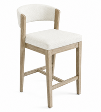 Gia Counter-Height Stool with Polyester Leather Fabric, 24